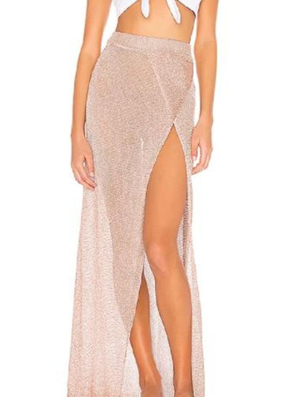 Superdown Keva Maxi Skirt Cover Up in Bronze / Gold